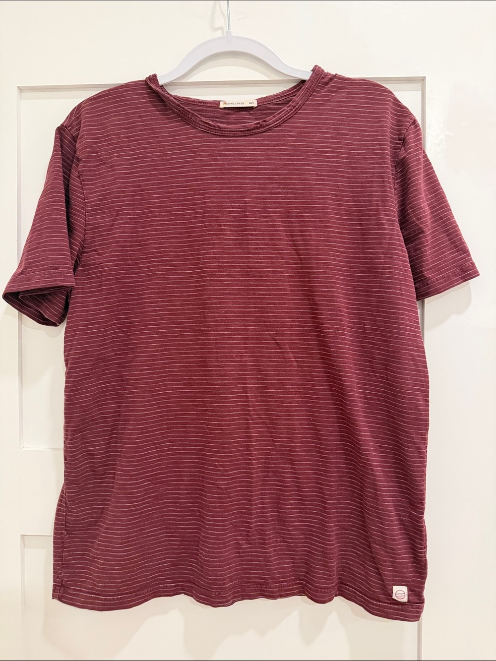 Marine Layer Burgundy Pinstripe Crewneck T-Shirt M/L